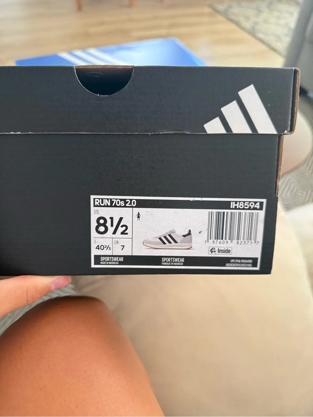 adidas Run 70s 2.0 Sneakers White Black Size 8.5